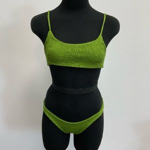 Ruched bikini set - green